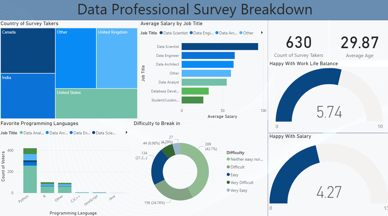 Data Professional Survey Dashboard